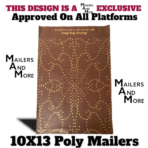 25 10X13 Western Gold Studded Leather Poly Mailers PRICE IS FIRM - Picture 4 of 7